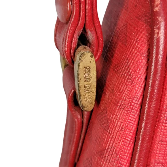 Liz Claiborne Vintage Red Crossbody Shoulder Bag Women's Purse Red - Picture 9 of 15